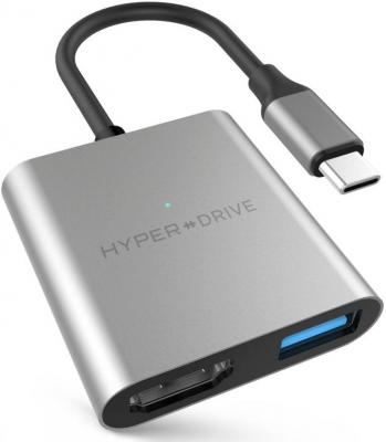 Концентратор USB Type-C HyperDrive HD259A-GRAY HDMI USB 3.1 USB Type-C серый