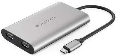 Концентратор USB Type-C HyperDrive Drive Dual USB Type-C 2 x HDMI серый HDM1