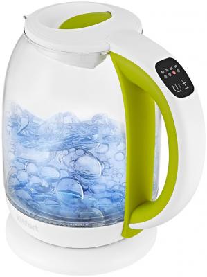Чайник электрический KITFORT КТ-6140-2 2200 Вт белый салатовый 1.7 л пластик/стекло