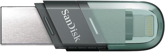 Флешка 128Gb SanDisk SDIX90N-128G-GN6NE Lightning USB 3.1 зеленый серебристый