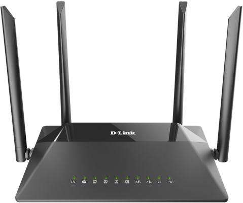 Wi-Fi роутер D-Link DIR-853/URU/R3A 802.11abgnac 867Mbps 2.4 ГГц 5 ГГц 4xLAN USB RJ-45 LAN черный