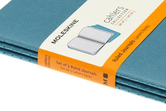 Блокнот Moleskine CAHIER JOURNAL CH011B44 Pocket 90x140мм обложка картон 64стр. линейка голубой (3шт)