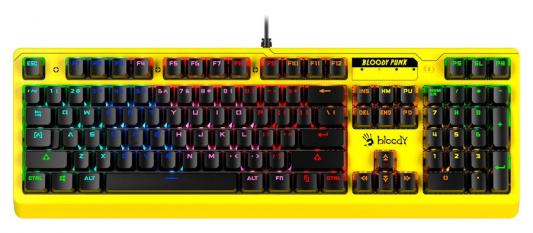 Клавиатура проводная A4TECH B810RC Punk Yellow USB желтый черный