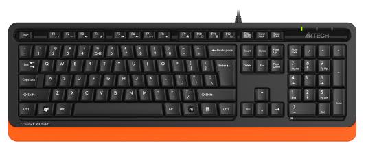 Клавиатура проводная A4TECH Fstyler FKS10 USB черный оранжевый