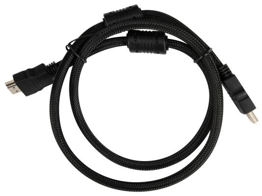 Кабель HDMI 1м Бюрократ HDMI-V1.4-1MC круглый черный