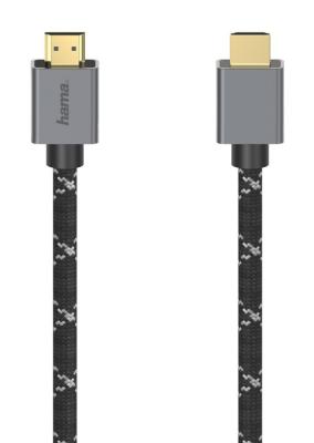 Кабель HDMI 2м HAMA 00200504 круглый черный/серый