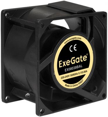 Exegate EX288999RUS Вентилятор 220В ExeGate EX08038BAL (80x80x38 мм, 2-Ball (двойной шарикоподшипник), подводящий провод 30 см, 2500RPM, 37dBA)