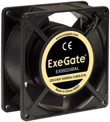 Exegate EX289003RUS Вентилятор 220В ExeGate EX09225BAL (92x92x25 мм, 2-Ball (двойной шарикоподшипник), подводящий провод 30 см, 2600RPM, 35dBA)