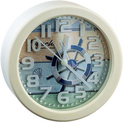 Perfeo Quartz часы-будильник "PF-TC-013", круглые диам. 10,5 см, штурвал