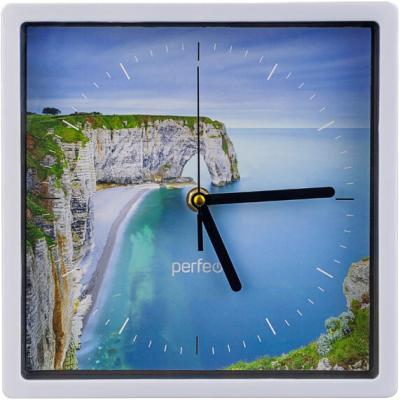 Perfeo Настенные часы "PF-WC-005", квадратные 22*22 см, белый корпус / морской залив циферблат