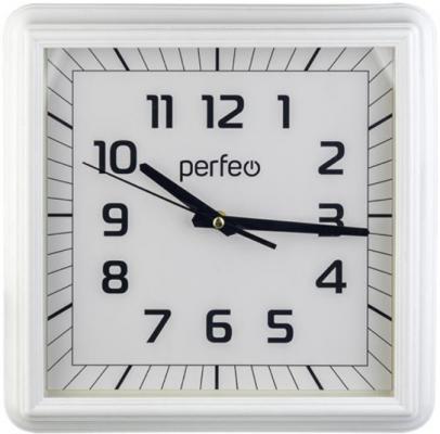 Perfeo Настенные часы "PF-WC-011", квадратные 32*32 см, белый корпус / белый циферблат