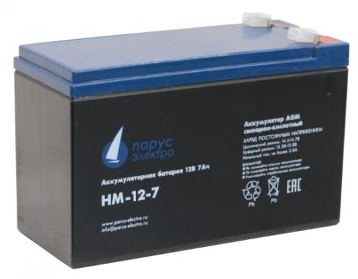 Парус-электро Аккумуляторная батарея для ИБП  HM-12-7 (AGM/12В/7,2Ач/клемма F2)