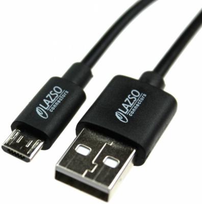 Кабель microUSB USB 2.0 1.2м LAZSO WU-205C(1.2m) круглый черный