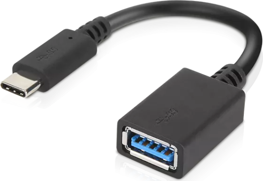 Переходник USB Type C USB-A 0,14м Lenovo 4X90Q59481 круглый черный