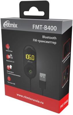 Автомобильный FM-модулятор Ritmix FMT-B400 черный BT USB (80000850)