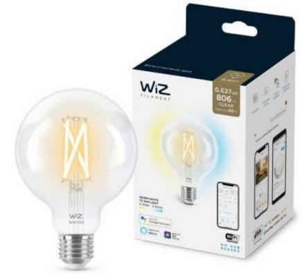 Лампа светодиодная WiZ Wi-Fi BLE 60WG95E27927-65CL1PF/6