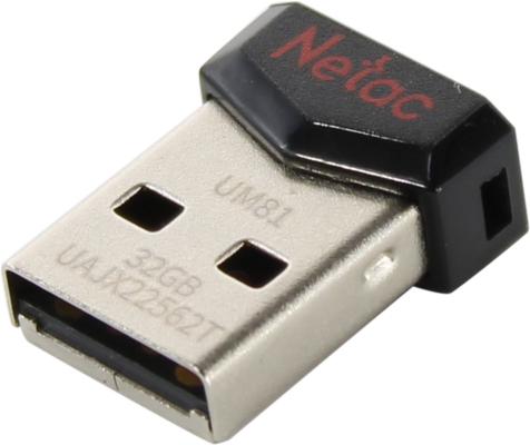 Флешка 32Gb Netac NT03UM81N-032G-20BK USB 2.0 черный флешка netac u785с 32 gb жемчужный никель