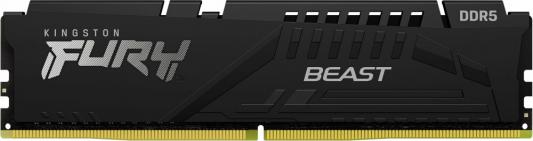Оперативная память для компьютера 16Gb (1x16Gb) PC5-48000 6000MHz DDR5 DIMM CL40 Kingston FURY Beast Black (KF560C40BB-16)