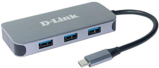 Концентратор USB Type-C D-Link DUB-2335/A1A 3 х USB 3.0 RJ-45 HDMI USB Type-C черный