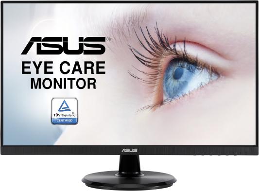 ASUS VA24DQ 23.8" Wide LED IPS monitor, 16:9, FHD 1920x1080, 5ms(GTG), 250 cd/m2, 100M :1 (1000:1), 178°(H), 178°(V), D-Sub, DP, HDMI, 75 Hz, Speakers : 2W x 2 Stereo RMS, VESA 100x100 mm, Kensington lock, Flicker free, сертификация TUV, Frameless Design, black, HDMI cable