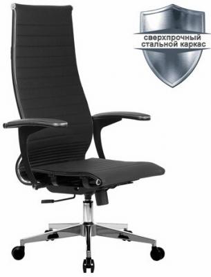 Кресло офисное МЕТТА "К-8.1-Т" хром, экокожа перфорированная, сиденье регулируемое, черное