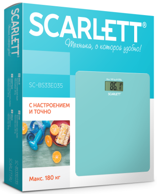 Весы напольные Scarlett SC-BS33E035 голубой