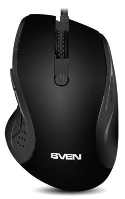 Мышь SVEN RX-113  (5+1кл. 800-2000DPI,  Soft Touch, каб. 1,5м, блист.) USB чёрная
