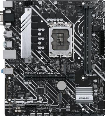 ASUS PRIME H610M-A D4-CSM, LGA1700, H610, 2*DDR4, D-Sub + DP + HDMI, SATA3, Audio, Gb LAN, USB 3.2*4, USB 2.0*6, COM*1 header (w/o cable), mATX ; 90MB19P0-M0EAYC