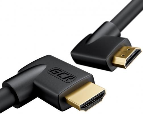 GCR Кабель 1.0m HDMI 2.0, M правый угол /M правый угол, черный, HDR 4:2:2, Ultra HD, 4K 60 fps 60Hz/5K*30Hz, 3D, AUDIO, 18.0 Гбит/с, 28/28 AWG, GCR-52312