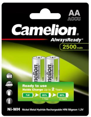 Camelion  AA- 2500mAh Ni-Mh Always Ready BL-2 (NH-AA2500ARBP2, аккумулятор, 1.2В)  (2 шт. в уп-ке)