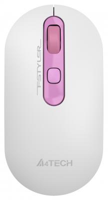 Мышь беспроводная A4TECH Fstyler FG20S Sakura белый розовый USB + радиоканал
