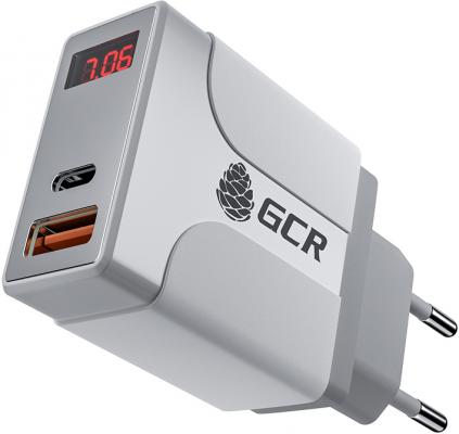 GCR Сетевое зарядное устройство на  2 USB порта (QC 3.0 + PD 3.0 ), белый, GCR-52885