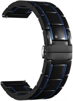 Универсальный керамический ремешок для часов 22 mm LYAMBDA LIBERTAS DSG-09-22-BD Black/Dark Blue