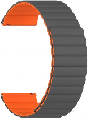 Универсальный силиконовый ремешок для часов 20 mm LYAMBDA ACRUX DSJ-32-20-GO Grey/Orange