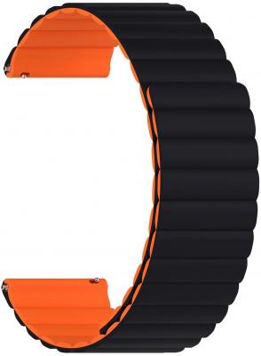 Универсальный силиконовый ремешок для часов 20 mm LYAMBDA ACRUX DSJ-32-20-BO Black/Orange