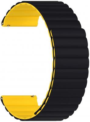 Универсальный силиконовый ремешок для часов 22 mm LYAMBDA ACRUX DSJ-32-22-BY Black/Yellow