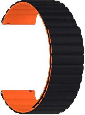 Универсальный силиконовый ремешок для часов 22 mm LYAMBDA ACRUX DSJ-32-22-BO Black/Orange