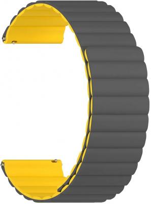 Универсальный силиконовый ремешок для часов 22 mm LYAMBDA ACRUX DSJ-32-22-GY Grey/Yellow