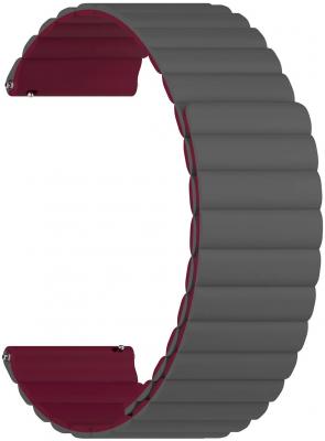 Универсальный силиконовый ремешок для часов 22 mm LYAMBDA ACRUX DSJ-32-22-GW Grey/Wine red