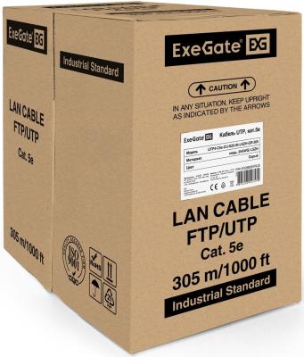 Exegate EX289281RUS Кабель ExeGate UTP4-C5e-CU-S25-IN-LSZH-GR-305 UTP 4 пары кат.5e медь, 25AWG, LSZH, бухта 305м, серый