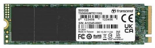 Transcend SSD SSD110Q, 500GB, M.2(22x80mm), NVMe, PCIe 3.0 x4, QLC, R/W 1900/900MB/s, IOPs 90 000/200 000, TBW 150, DWPD 0.27 (3 года)