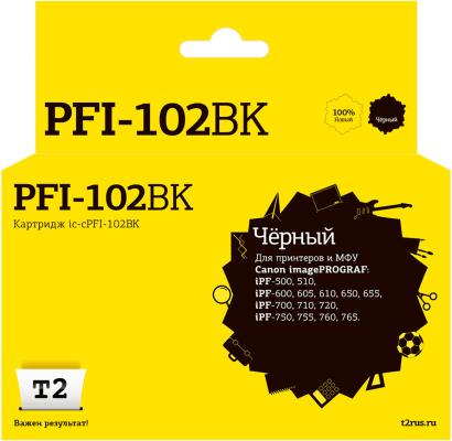IC-CPFI-102BK Картридж T2 для Canon imagePROGRAF iPF-500/510/600/605/610/650/655/700/710/720/750/755/760/765, черный