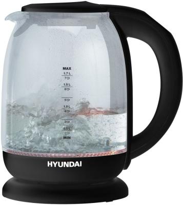 Чайник электрический Hyundai HYK-S3809 2200 Вт чёрный 1.7 л пластик/стекло
