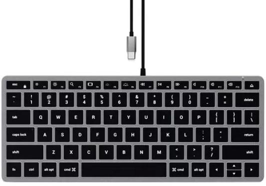 Клавиатура проводная Satechi Slim W1 USB-C USB серый