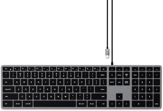 Клавиатура проводная Satechi Slim W3 USB серый
