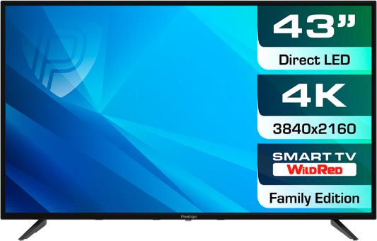 Телевизор LED Prestigio 43" PTV43SS06YCISBK Top WR черный FULL HD 50Hz DVB-T2 DVB-C DVB-S DVB-S2 USB WiFi Smart TV (RUS)