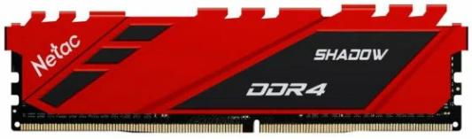 Модуль памяти DDR 4 DIMM 8Gb PC21300, 2666Mhz, Netac Shadow NTSDD4P26SP-08R C19 Red, с радиатором