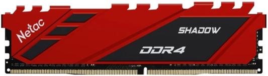 Модуль памяти DDR 4 DIMM 8Gb PC25600, 3200Mhz, Netac Shadow NTSDD4P32SP-08R C16 Red, с радиатором