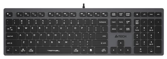 Клавиатура проводная A4TECH Fstyler FX50 USB серый