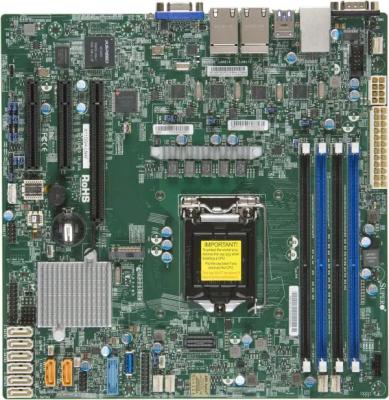 Материнская плата SuperMicro MBD-X11SSH-LN4F-B LGA1151 PCI-E SVGA 4xGbLAN SATA RAID MicroATX 4DDR4 {12} (205929)